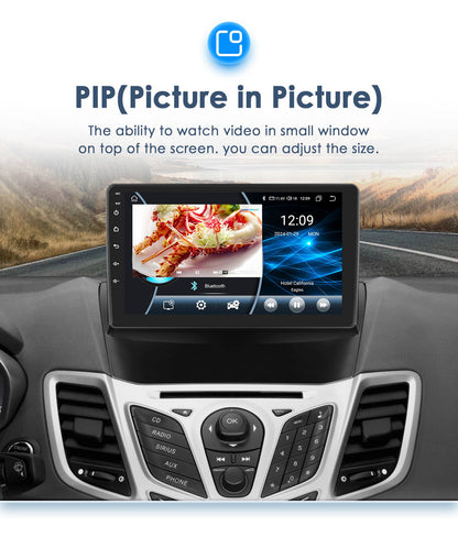 Para Ford Fiesta Mk7 2009-2017 CarPlay sem fio para Apple Android Auto Rádio Automotivo GPS RDS WiFi 4G 8 Núcleos Multimídia Estéreo 2din SWC