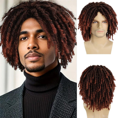 Peruca Trançada Suja Africana, Peruca Trançada Sintética, Capacete Masculino Completo, Roupa Diária Popular, Peruca Trançada Preta Rock Ball