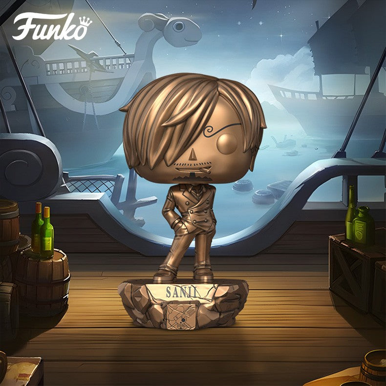 One Piece Anime Figure Sanji Tony Tony Chopper FUNKO POP 25th Anniversary Vinyl Figure +Protector Collectible Limited Edition