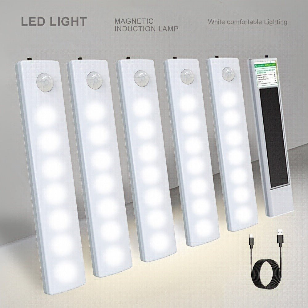 6 Pack Motion Sensor Lights Ultra-Thin USB-C Rechargeable Battery Magnetic Lights for Kitchen Night, Dark Hallway, Closet