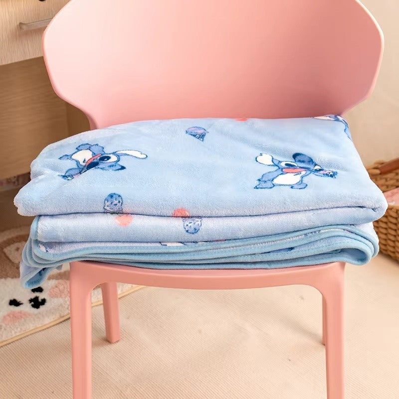 Disney Stitch Blanket Warm Flannel Blanket Pillowcase Office Nap Blanket Air Conditioning Blanket Student Blanket Bed Sheet