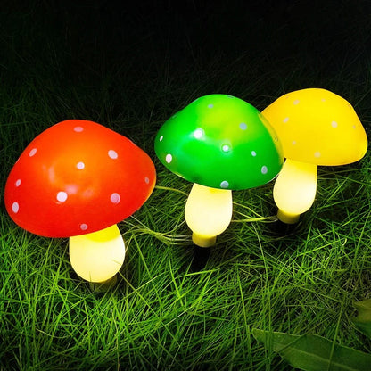Solar Mushroom Light Garden Outdoor Decor 8 Modes Waterproof Mushroom Lamp Pathway Landscape Yard Easter Halloween Xmas Sunlight