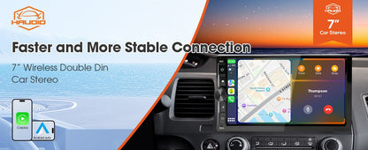Haudio Double Din Car Stereo, 7" Car Radio with Wireless Carplay/Android Auto/BT 4.1/Backup Camera/Mirror Link/WiFi/FM/AM/RDS