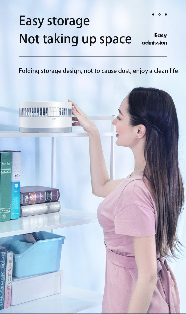 P10 10800mAh Folding Portable Fan USB Remote Control Air Cooler Silent Rechargeable Wireless Floor Standing Fan for Camping Desk