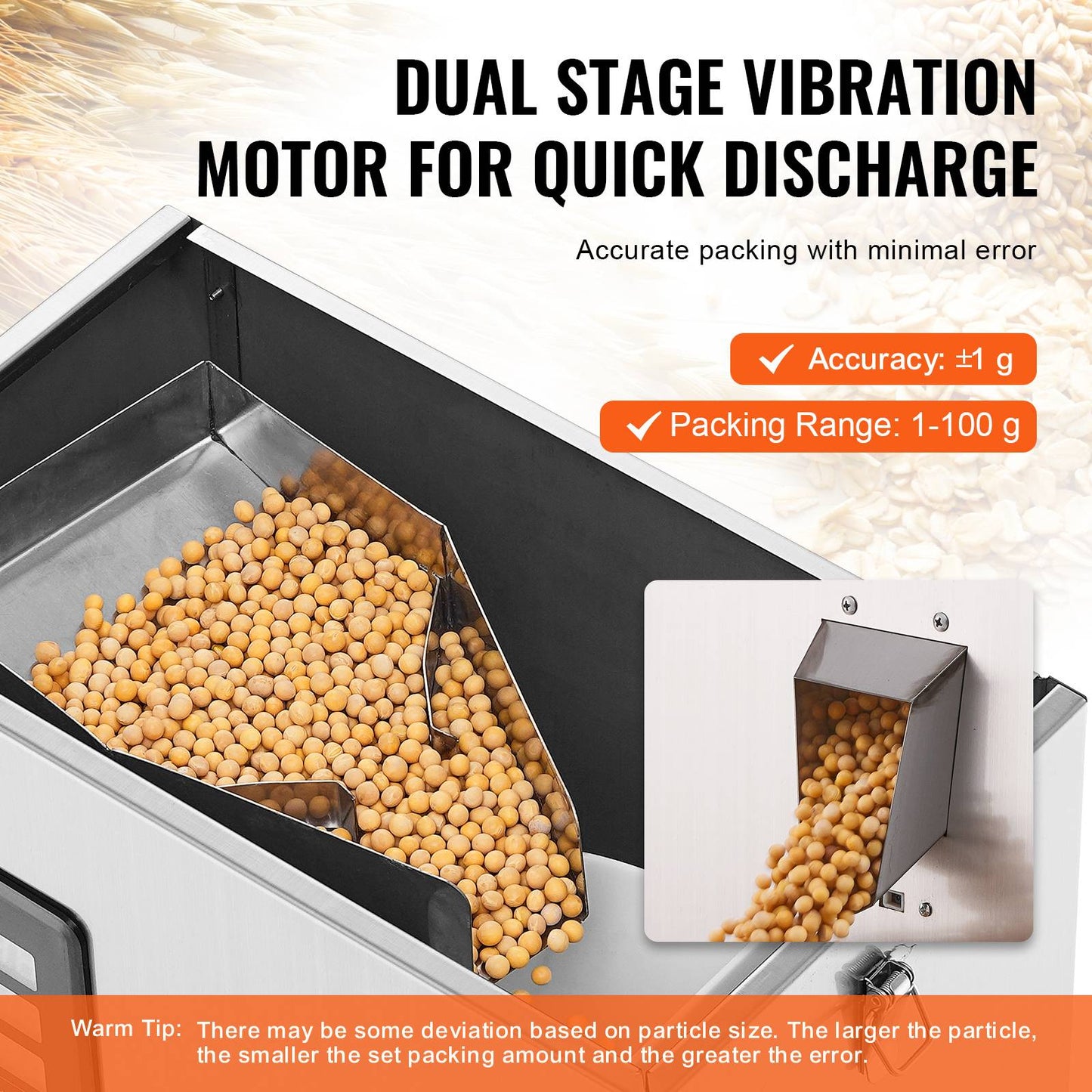 SucceBuy 1-100g Automatic Particle Packaging Machine Pouch Powder Sachet Weighting Filling Packing Machine Tea Seeds Beans Rice