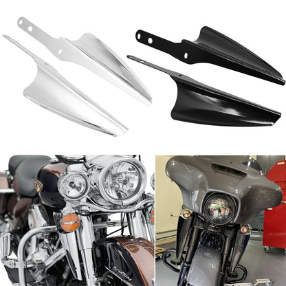 Corta-vento cromado/preto para motocicleta defletor dianteiro para Harley Touring Road King Street Glide CVO 1995-2021