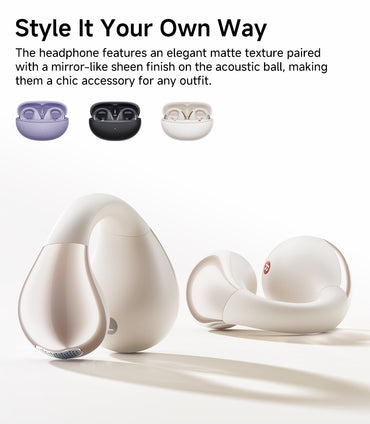 QCY Crossky C30 Ear Clip Earphones Bluetooth 5.4 Wireless Open Ear Sports TWS Earbuds Dual-Connection Headphones