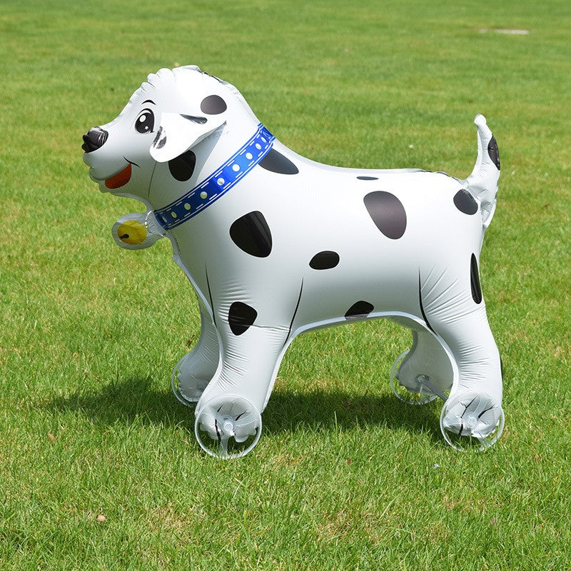 Cartoon Standing Animal Ballons with Wheels Kids Toys Outdoor Yard Walking Balloons Birthday Party Baby Shower Decor Photo Props