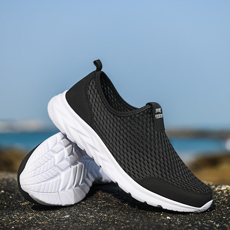 Tênis Masculino YRZL Respirável em Mesh, Casual, Antiderrapante para Uso Externo, Tamanho Grande, Loafer Leve para Caminhada, Calçado Masculino de Tênis