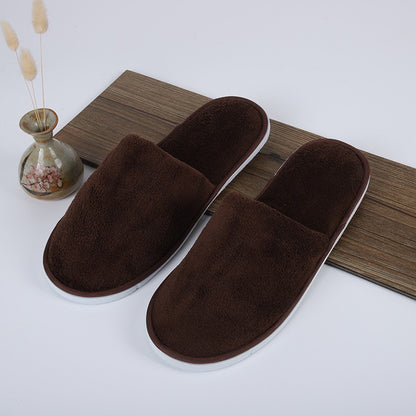 5 Pairs/Lot Winter Cotton Slippers Men Women Disposable Hotel Slippers Home Plush Slides Travel SPA Hospitality Guest Footwear
