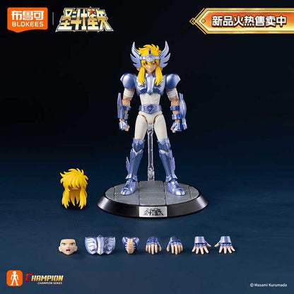 Em Estoque blokees originais Saint Seiya Champion Series Conjunto de Bonecos de Ação Camus Hyoga Boneco de Anime Colecionável Montado Presente de Natal