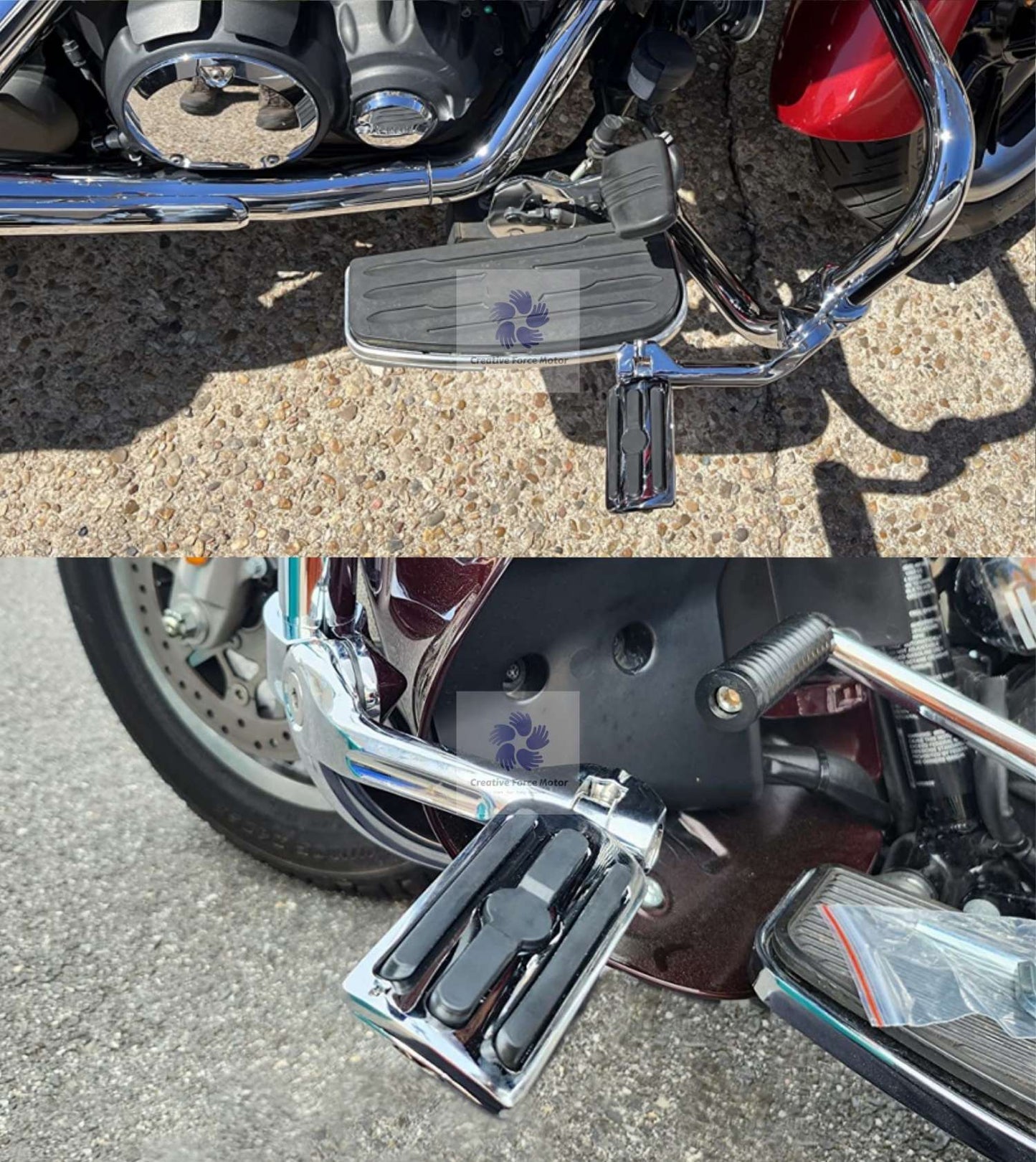 Kit de Suportes de Pedaleiras para Protetor de Motor de Motocicletas 1-1/4" Descanso de Pé para Harley Honda Davidson Road King Sportster Fat Boy Electra Glide