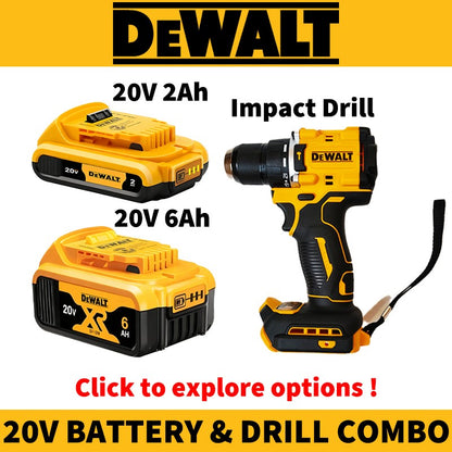 Furadeira de Impacto DeWalt 20V Original DCD805 Brushless Hummer Furadeira Elétrica Compacta Parafusadeira Ferramenta Elétrica Combo com Bateria