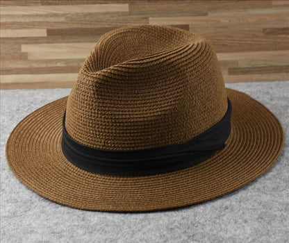 Extra Large Panama Straw Hat Summer Wide Brim UV Protection Adjustable Beach Sun Hat for Women Men Travel