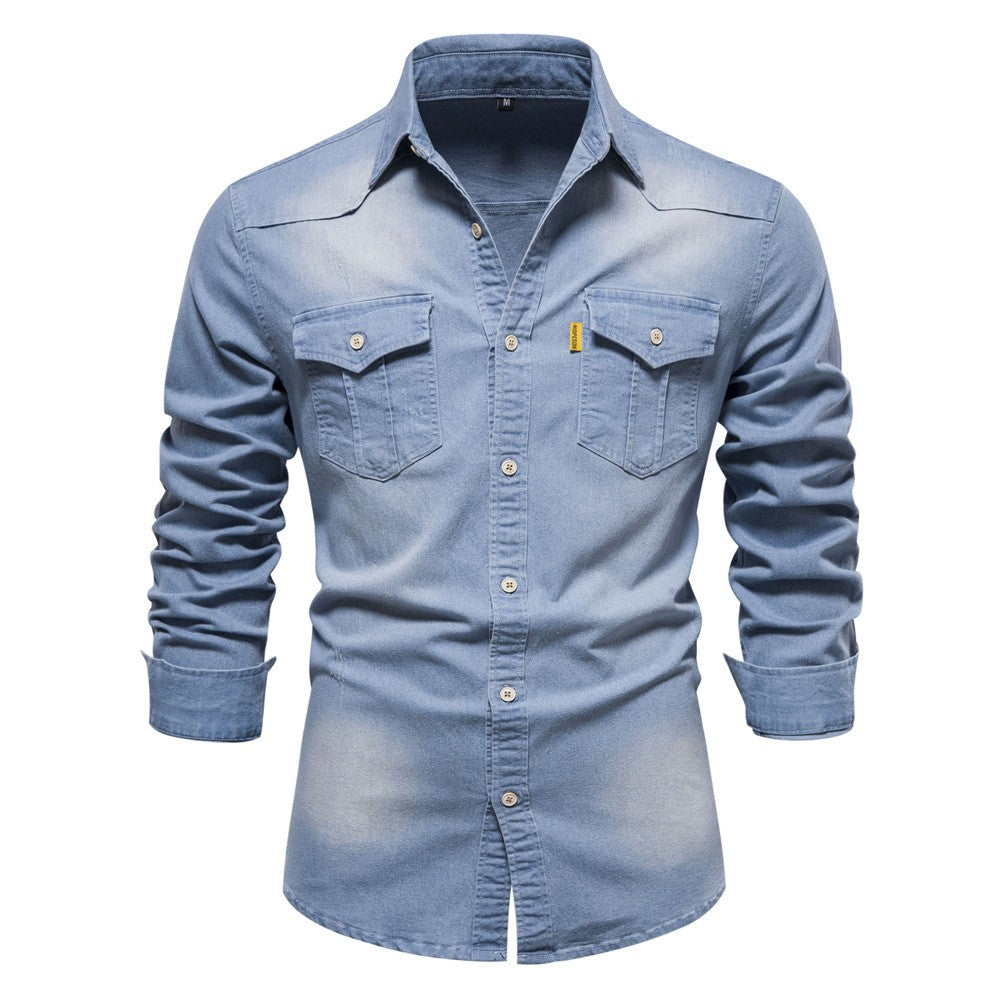 Spring Autumn New Men's Denim Shirts Fashion Casual Long Sleeve High Quality Cotton Shirt Jackets Vintage Slim Male Jean Shirts