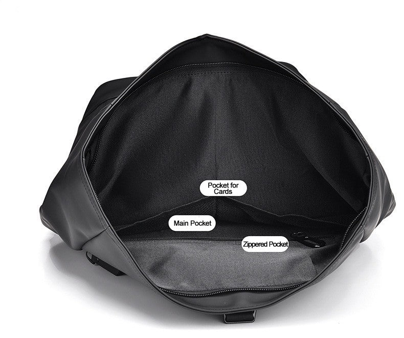 Black Fashion Roll Top Computer Bag Laptop Travel Business Waterproof Large Capacity Backpack Teenager School Bag ?? Mochila