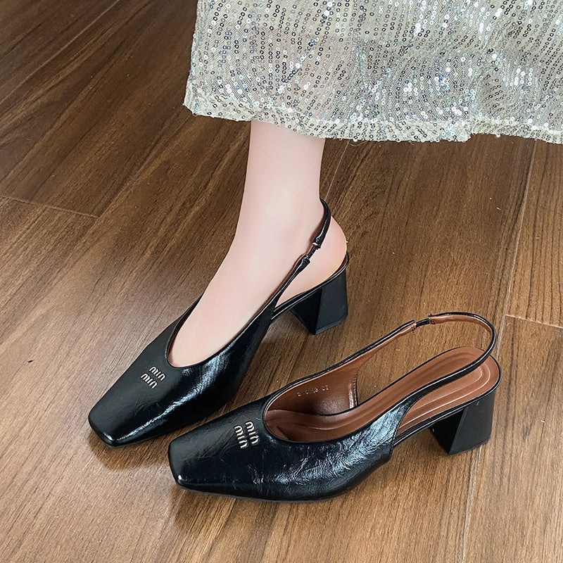 Sexy High Heels Women Sandals Summer Dress Party Shoes New Square Toe Designer 2025 Walking Slides Mujer Zapatos Pumps