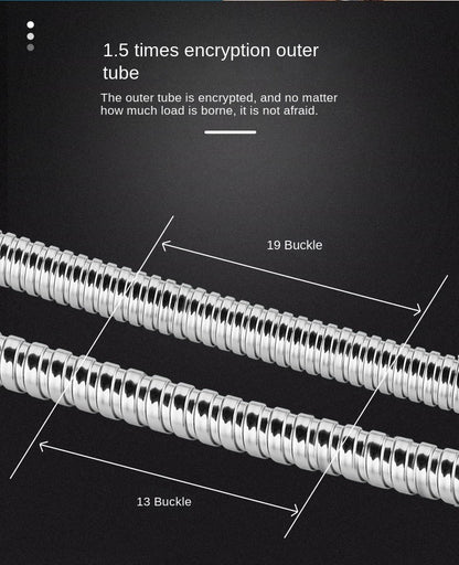 1,5/2M Mangueira de chuveiro flexível preta/prata SUS 304 Tubo de chuveiro longo para banheiro Extensão de tubo de água Tubo de puxar Acessórios para banheiro