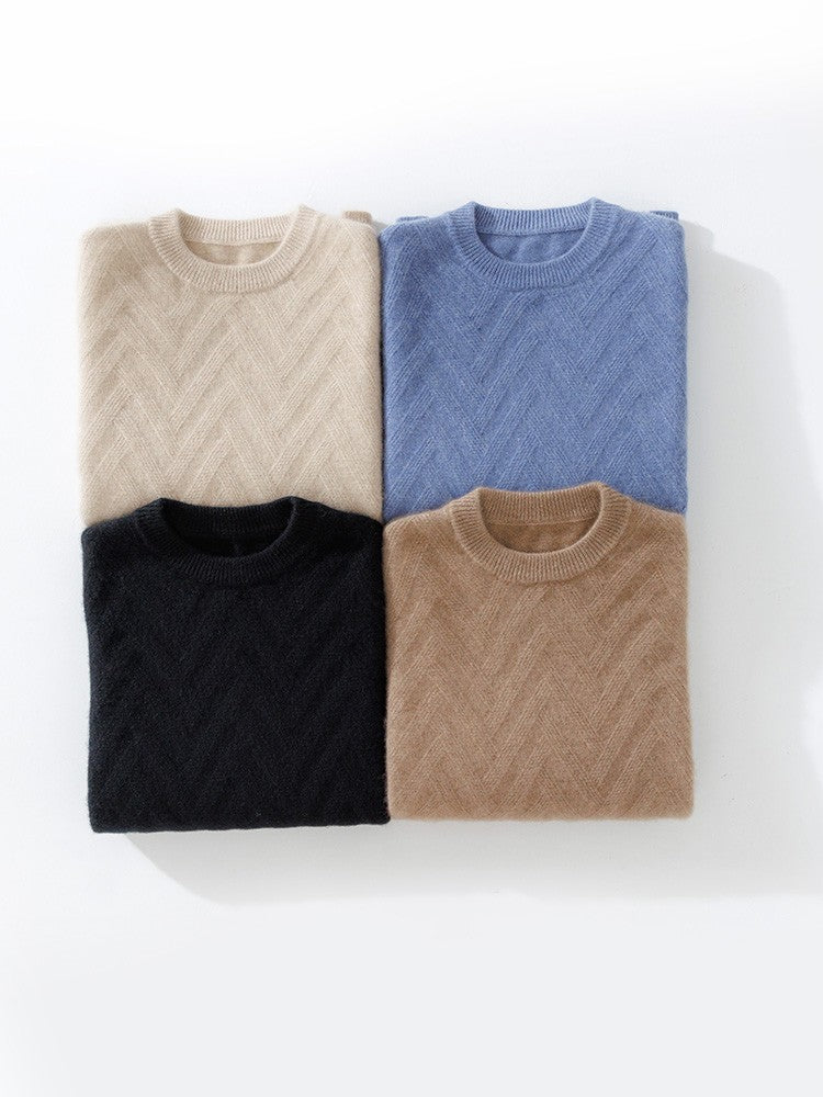 Men's Cashmere Sweater Autumn Winter  O-neck Long Sleeve Pullover  Casual Clothing 100% Merino Wool high-end Knitwear Top