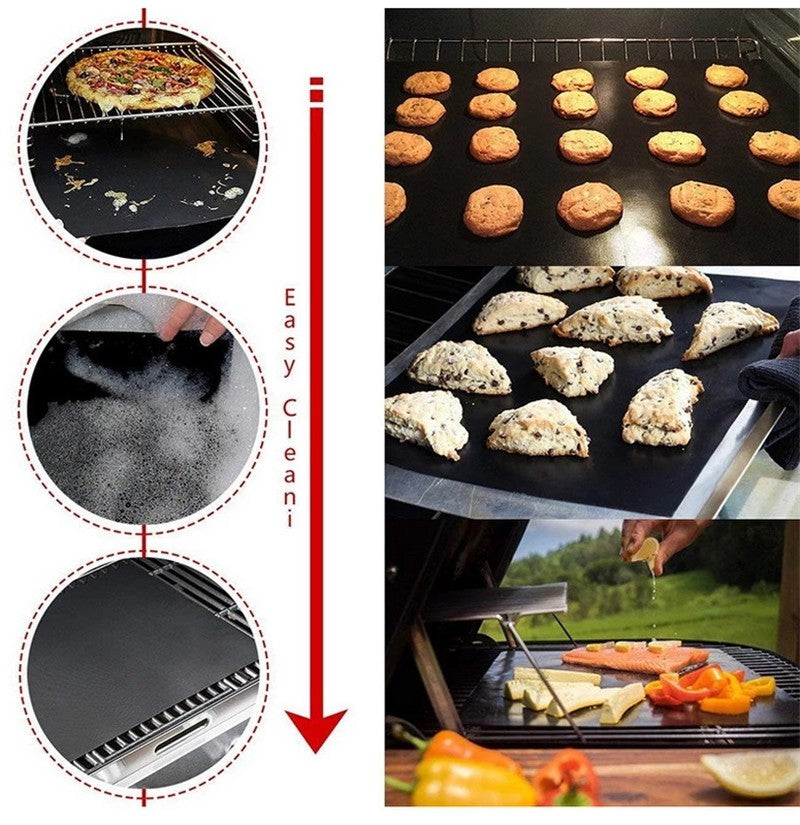 BBQ Grill Mat Non-Stick Grill Mat 40 X 33 Cm BBQ Grill Mat Baking Mat For Charcoal & Baking Reusable Grill Mat For Gas Grill