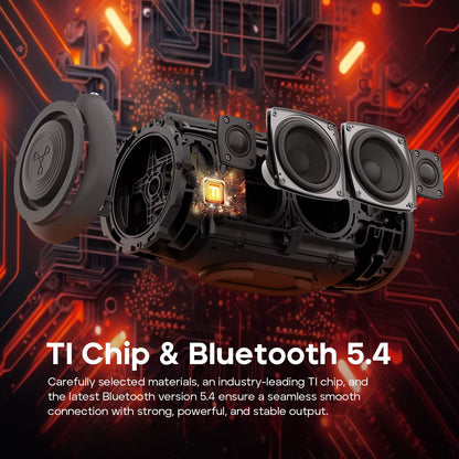 TRIBIT StormBox Lava 80W Caixa de Som Bluetooth Portátil com Powerbank Integrado, Controle por Aplicativo, IP67 à Prova D'água para Uso Externo, Acampamento, Festas