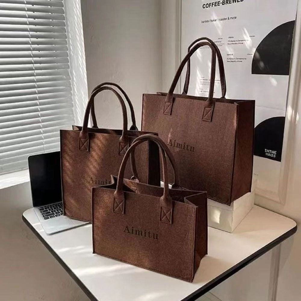 Fashion S/M/L Women Felt Shoulder Bag Simple Solid Color Messenger Bag Handbag Large Capacity Travel Casual Crossbody Bags