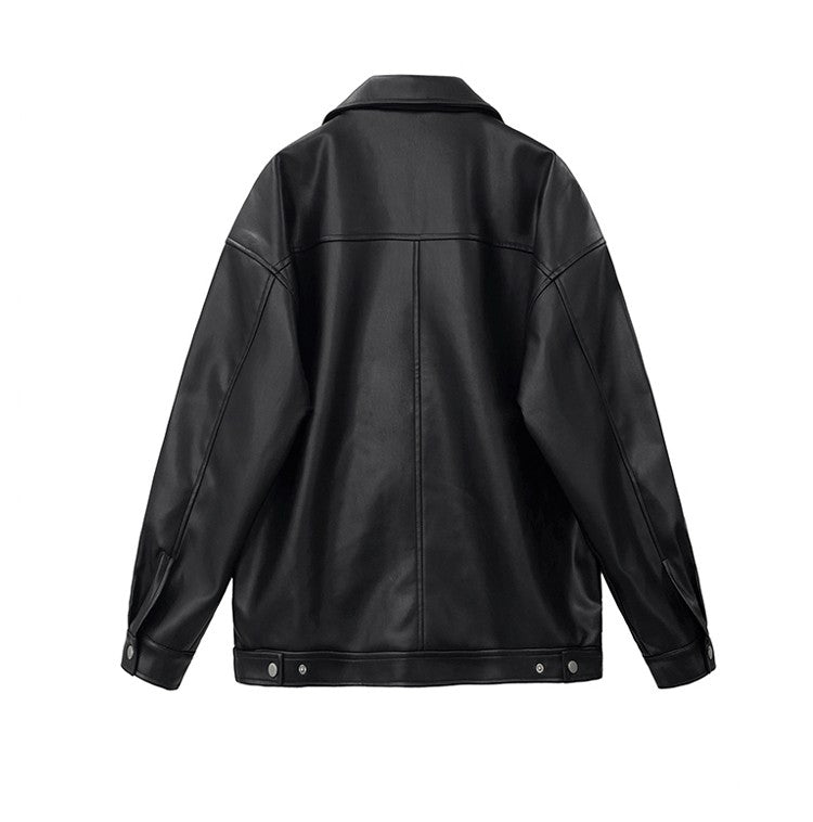 Mauroicardi Spring Autumn Cool Luxury Short Black Soft Light Pu Leather Jacket Men Zipper Casual Mens Jackets and Coats Fashion