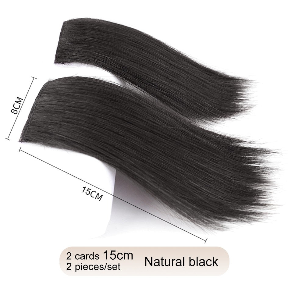2 peças/conjunto de preenchimento capilar sintético, extensões de cabelo, peça de abertura e de reposição para topo, artefato de reposição