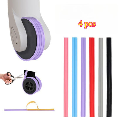 4 Peças de Capas de Silicone para Rodas de Bagagem, Protetores de Roda de Mala Autoadesivos Recortáveis, Rodas Silenciosas e Redução de Desgaste, Viagem