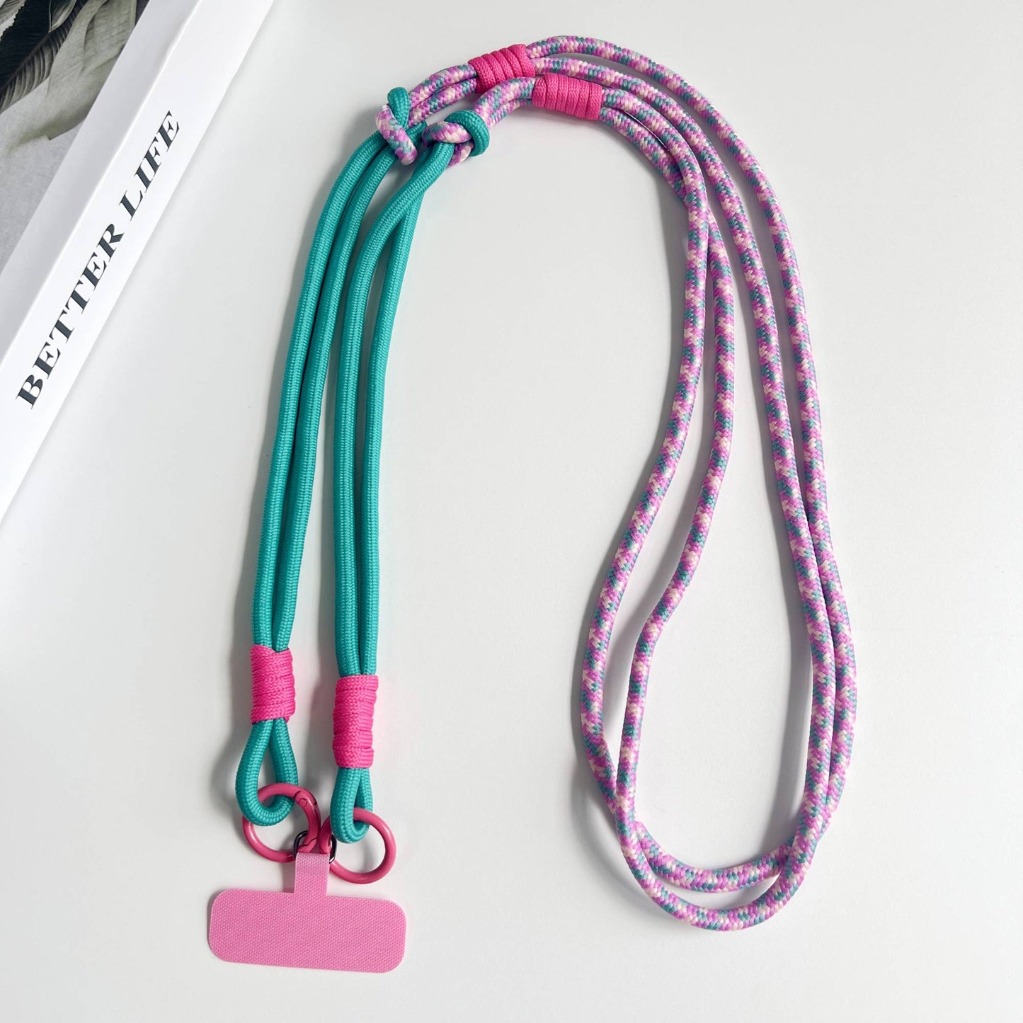 Personalized Trend Double Color Mobile Phone Universal Lanyard Diagonal Span Long Rope Shoulder Strap Rope Fashion Safety Rope