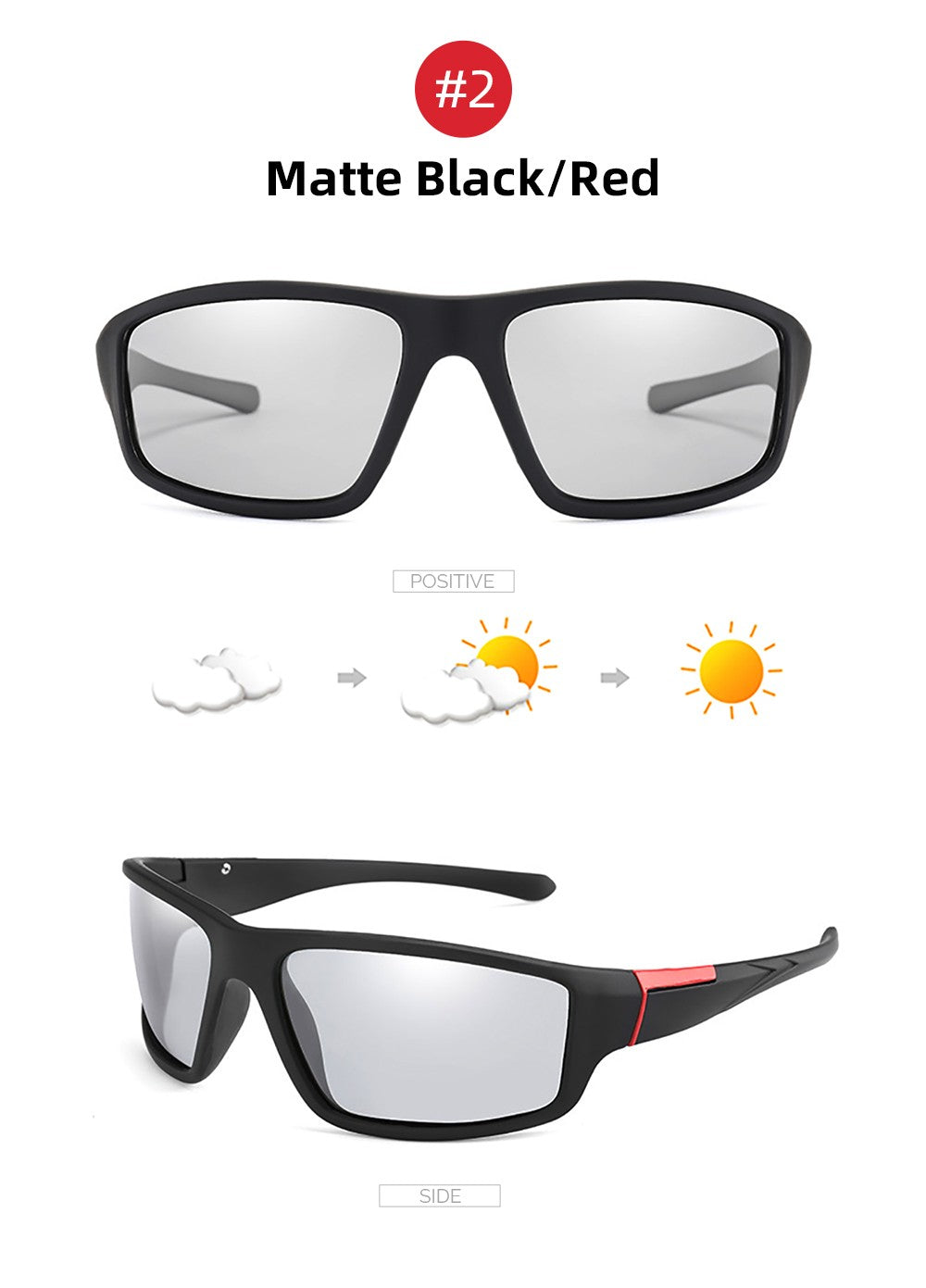 Óculos de Sol Fotocromáticos VIVIBEE Masculino Óculos Esportivos Pretos Feminino com Mudança de Cor Polarizados para Dirigir 2025 Óculos de Sol com Descoloração