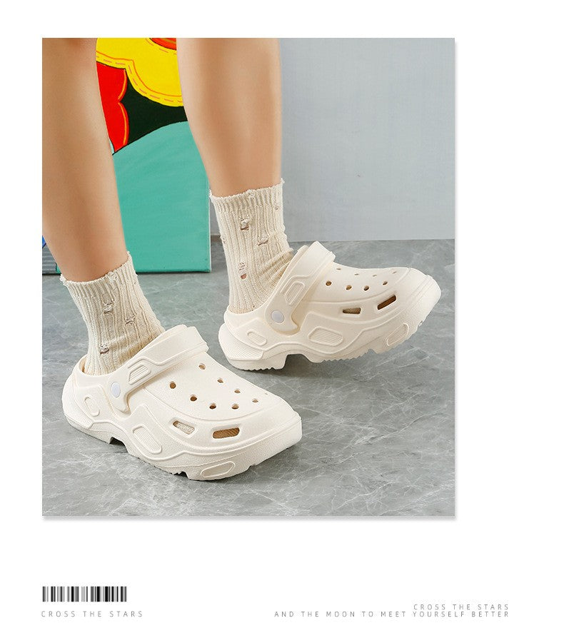 New Clogs Shoes For Women Men Platform High-heeled Outdoor EVA Non-slip Waterproof Sandals Comfortable Soft Heightening Shoes