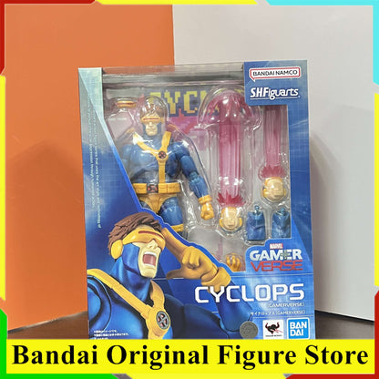 Original BANDAI S.H.Figuarts X-Men Cyclops GAMERVERSE Action Figure Brinquedos PVC Modelo Coleção Anime Articulado Boneco Presente