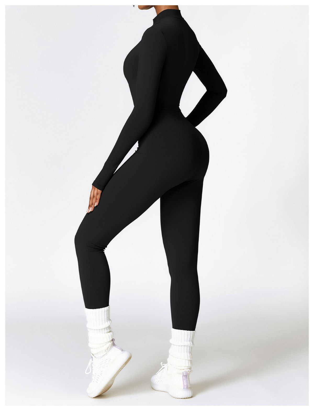 Women's Long Sleeved One-piece Sportswear Zipper Yoga Rompers Gym Jumpsuits Workout High-intensity Skin-tight Fitness Garment