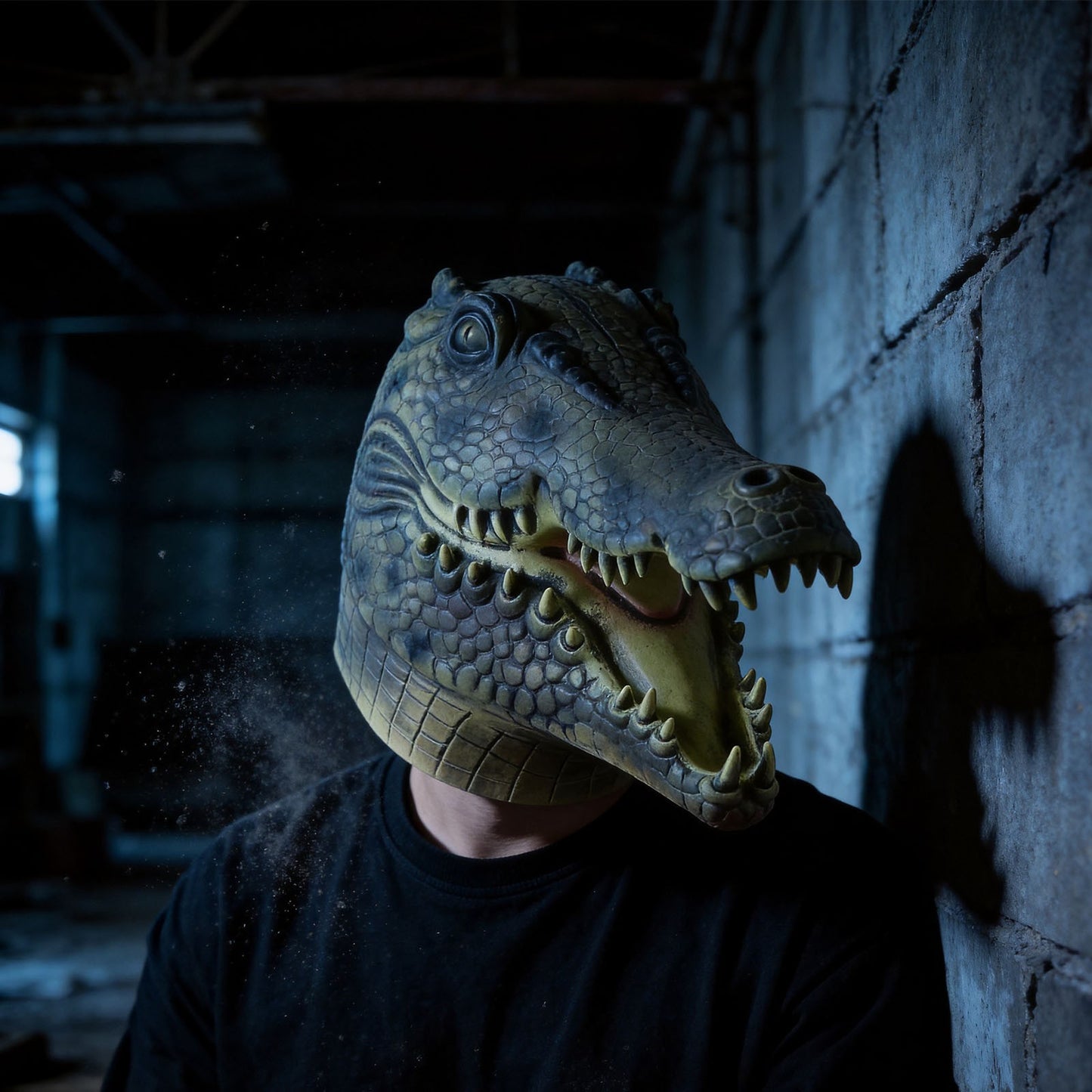 Adults Halloween Crocodile Head Mask Funny Giant Crocodile Face Covering Creative Masquerade Costume Head Facewear Cosplay Party