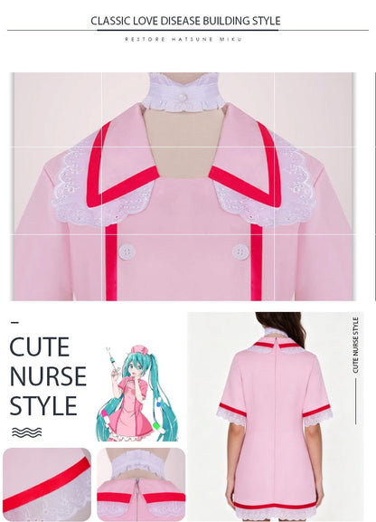 Virtual anchor Kasane Teto, doctor role-playing costume set, pink nurse uniform, Halloween party, virtual singer costume