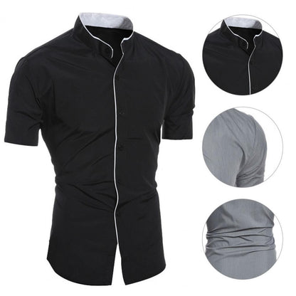 Summer Shirt Pure Color Slim Fit Formal Comfortable Men Shirt   Men Top  for Daily Wear