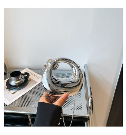 Fashion Crescent Mini Acrylic Chain Evening Bag for Women, Shoulder and Crossbody Bag