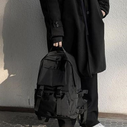 Mochilas Simples Grande Capacidade Bolsa de Viagem Sólida Harajuku Mochila Escolar Estudantil Bolsa Masculina Feminina Unissex High Street