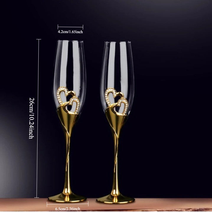 Conjunto 2 Peças Taças de Cristal Luxo Vinho Tinto Copos Altos para Festa Champanhe Flute Copos de Beber