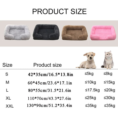 Cama Quadrada para Cachorro, Cama Aconchegante para Animais de Estimação, Almofada Grossa de Inverno, Casa para Cães, Sofá para Gatos para Cães Fofos, Cama para Dormir, Sofá com Tapete Removível
