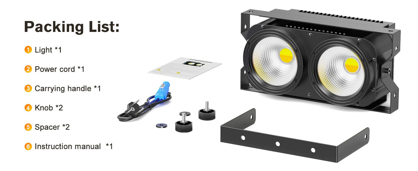 U'King 4PCS 200W LED 2IN1 COB Par Light DMX Cool&Warm White Lighting Stage Light 2 Eyes LED Blinder Light for DJ Party Wedding