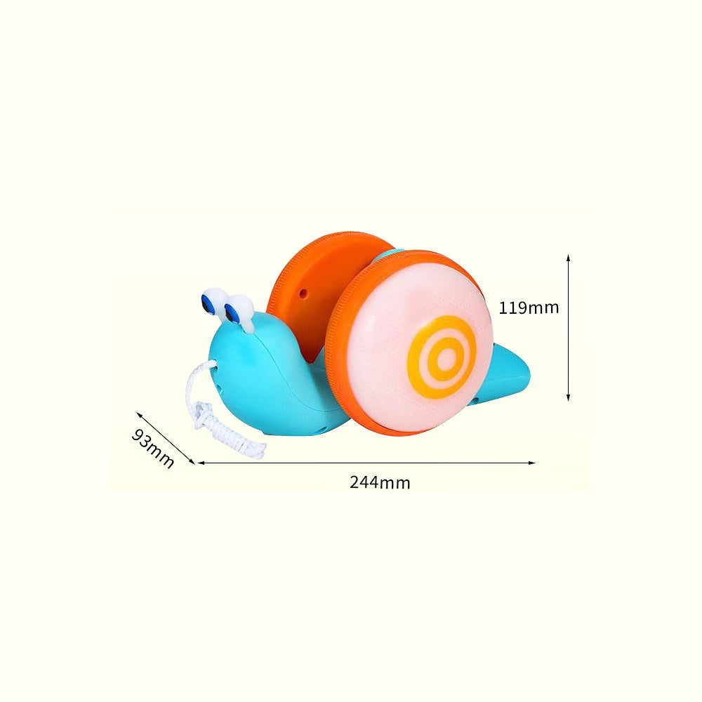 Children's Pull-Along Snail Toy, Baby Learning to Walk and Crawl Toy, Pull String Leash with Lights and Music