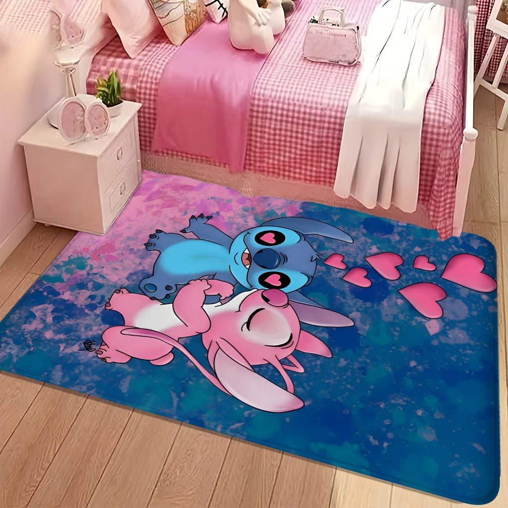 MINISO Disney Cartoon S-titch Angel Area Rug Vibrant Pink Soft Polyester Mat for Bedroom ?? Living Room or Home Office Decor