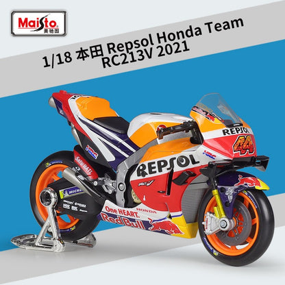 Maisto 1:18 Honda Rc213v Carro de Corrida 2021 moto Gp #44 #93 Imitação de Corrida Liga Modelo de Motocicleta Brinquedo Acabado Coleção de Presentes