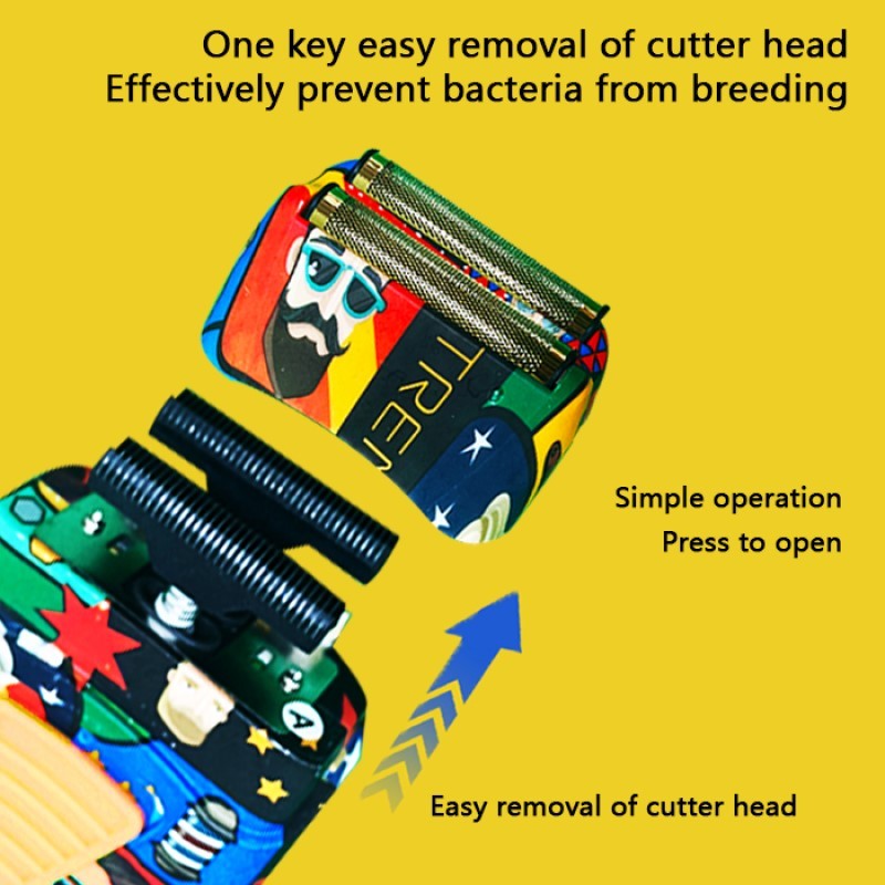 Professional Barber Hair Clipper Rechargeable Graffiti Electric Finish Cutting Machine Beard Trimmer Shaver Cordless Work