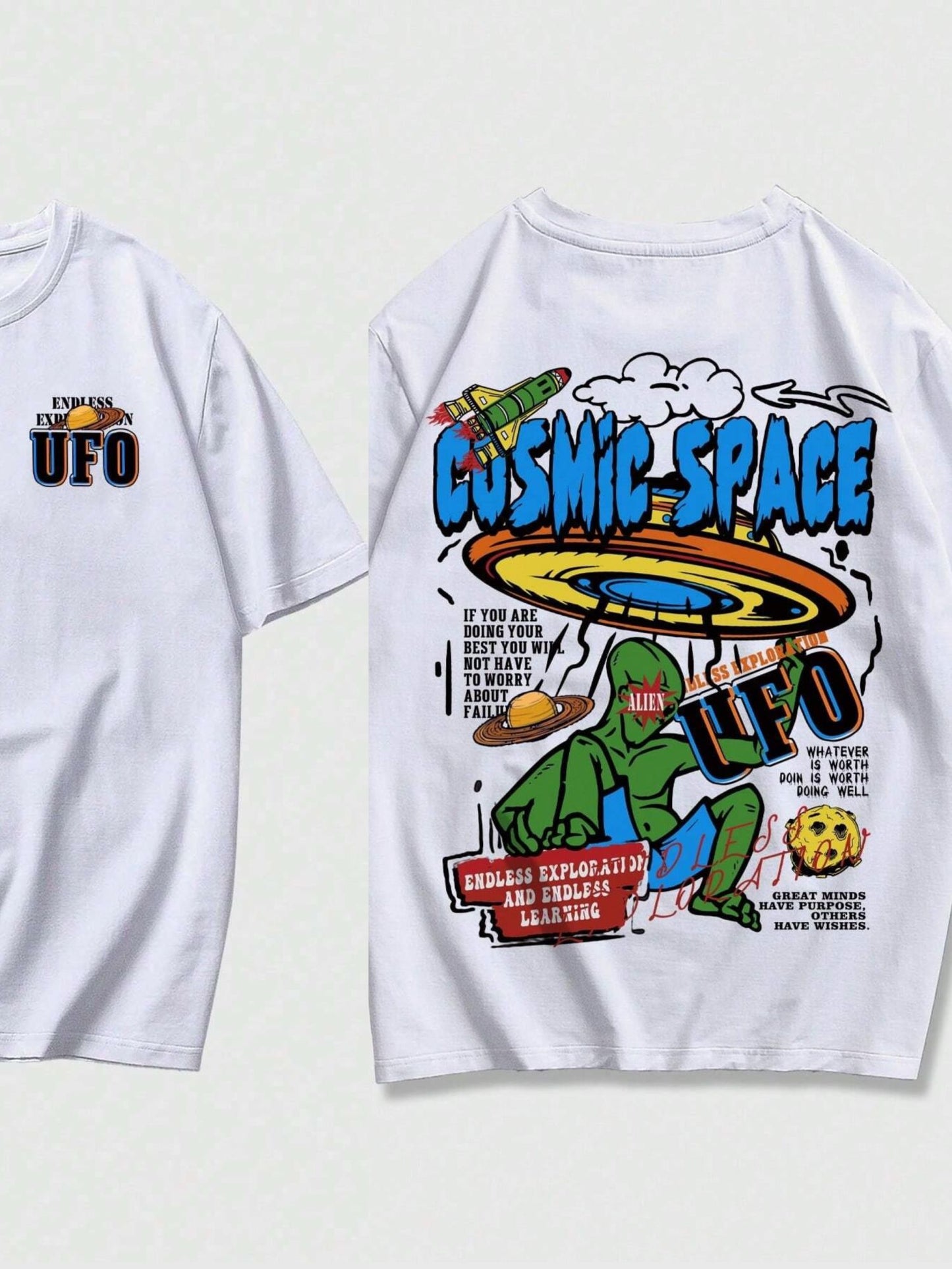 UFO 2024 New Men's T-shirt Luxury Brand Clothes Harajuku Y2k Graphic T Shirts Men Oversized T Shirt Free Shipping Printed