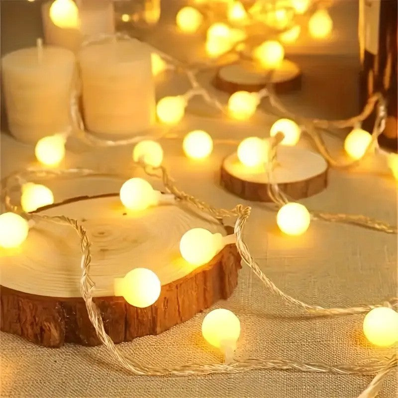 Outdoor Christmas LED String Lights - Waterproof Solar-Powered Decor - Perfect for Garden, Courtyard, Wedding & Terrace