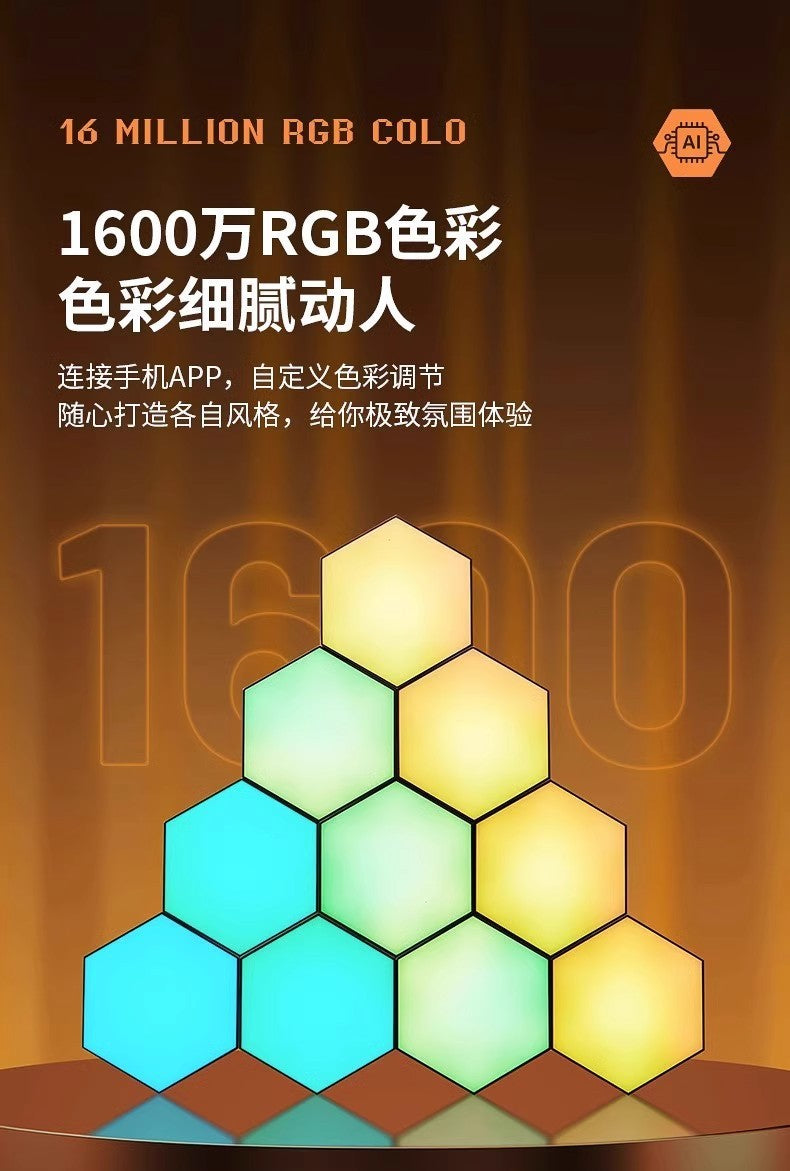 Hexagon Wall Lights, Smart LED Light Panels with App & Remote, DIY Room Decor for Autism, Game Room Decor, Party, Gifts, 12 Pack