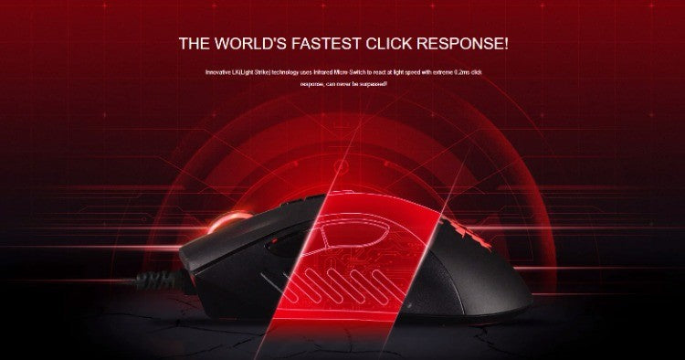 Mouse Gamer A4Tech Bloody A91 com Fio, Macro Instantâneo de Um Clique Io1.1, Motor Óptico e 8 Botões Programáveis